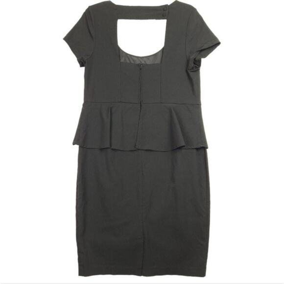 Torrid Black Peplum Babydoll Bodycon Cut Out Back‎ Career Party Dress Plus Sz 20 - Picture 2 of 9